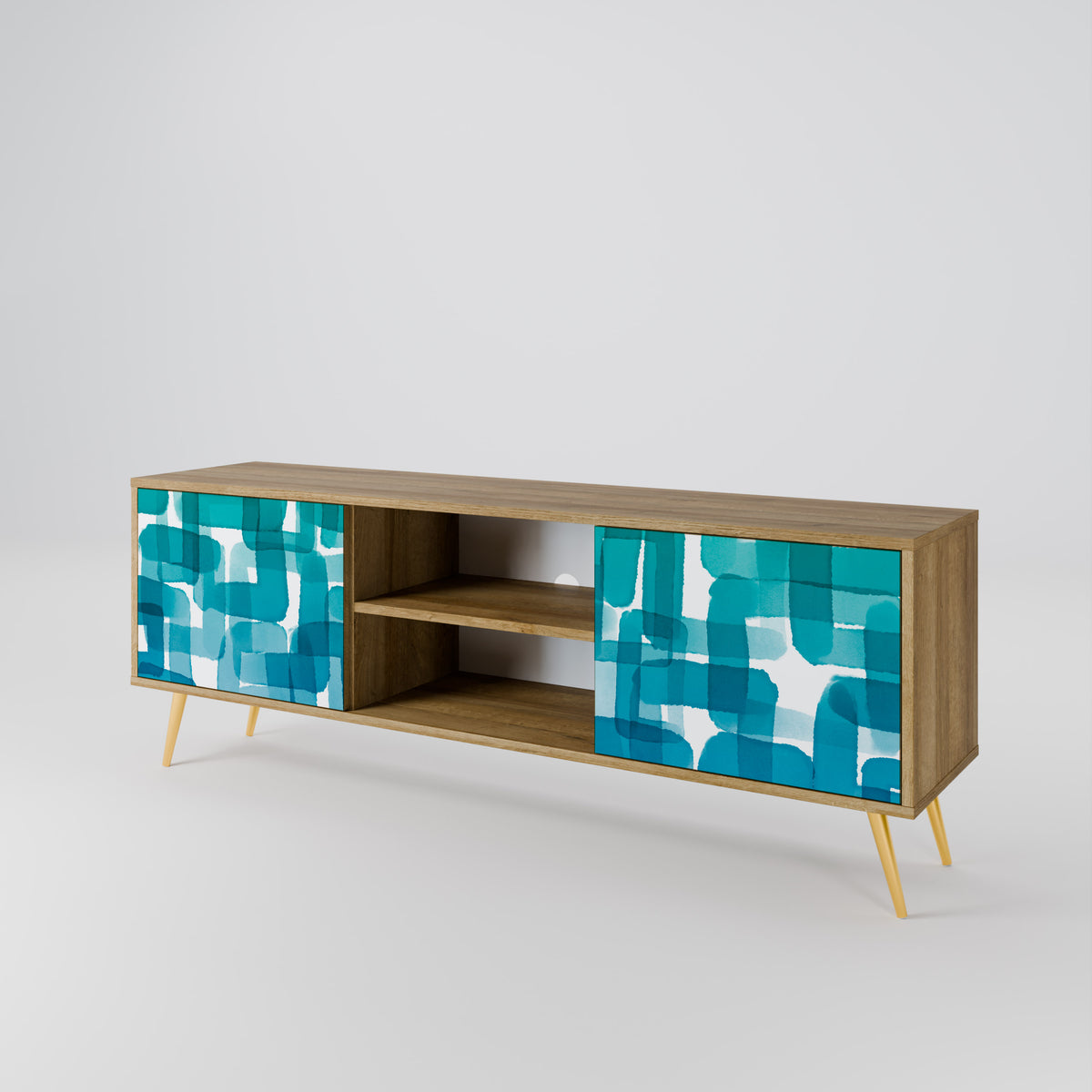 TURQUOISE RECTANGLES Mueble de TV de 2 Puertas