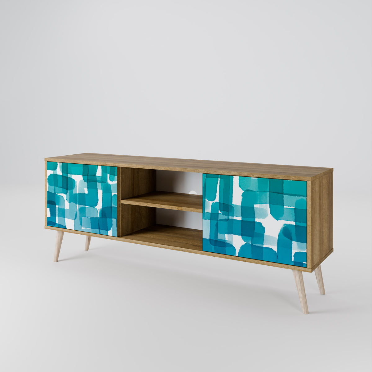 TURQUOISE RECTANGLES 2-türiges TV-Lowboard