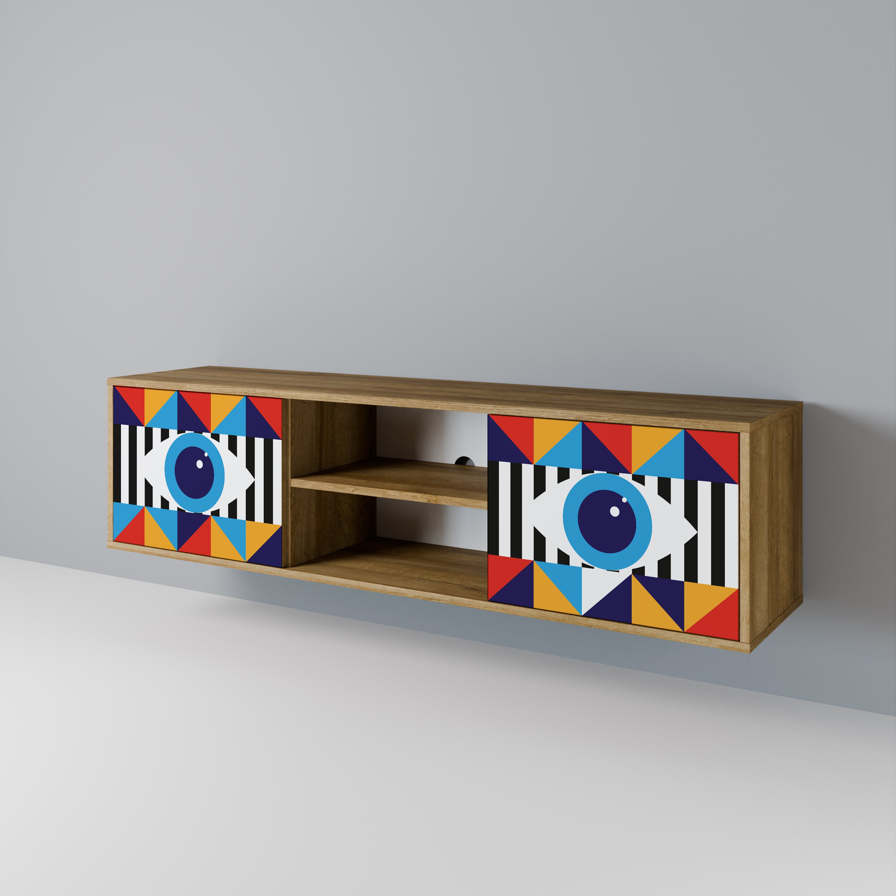 ABSTRACTION AND GEOMETRY Mueble de TV de 2 Puertas