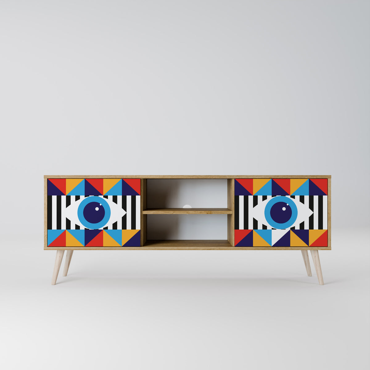 ABSTRACTION AND GEOMETRY Mueble de TV de 2 Puertas