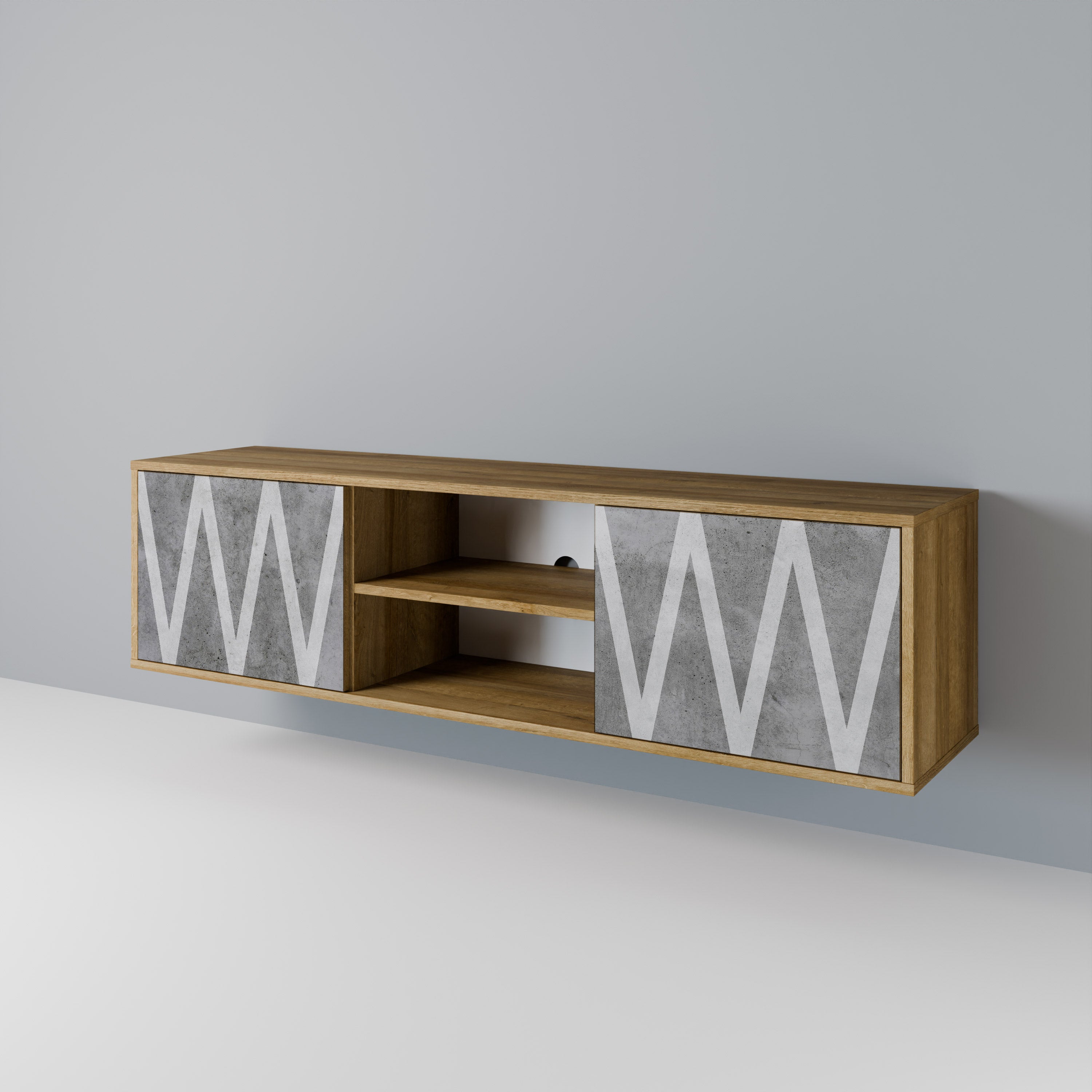 SOLID ZIG ZAG 2-Door TV Cabinet