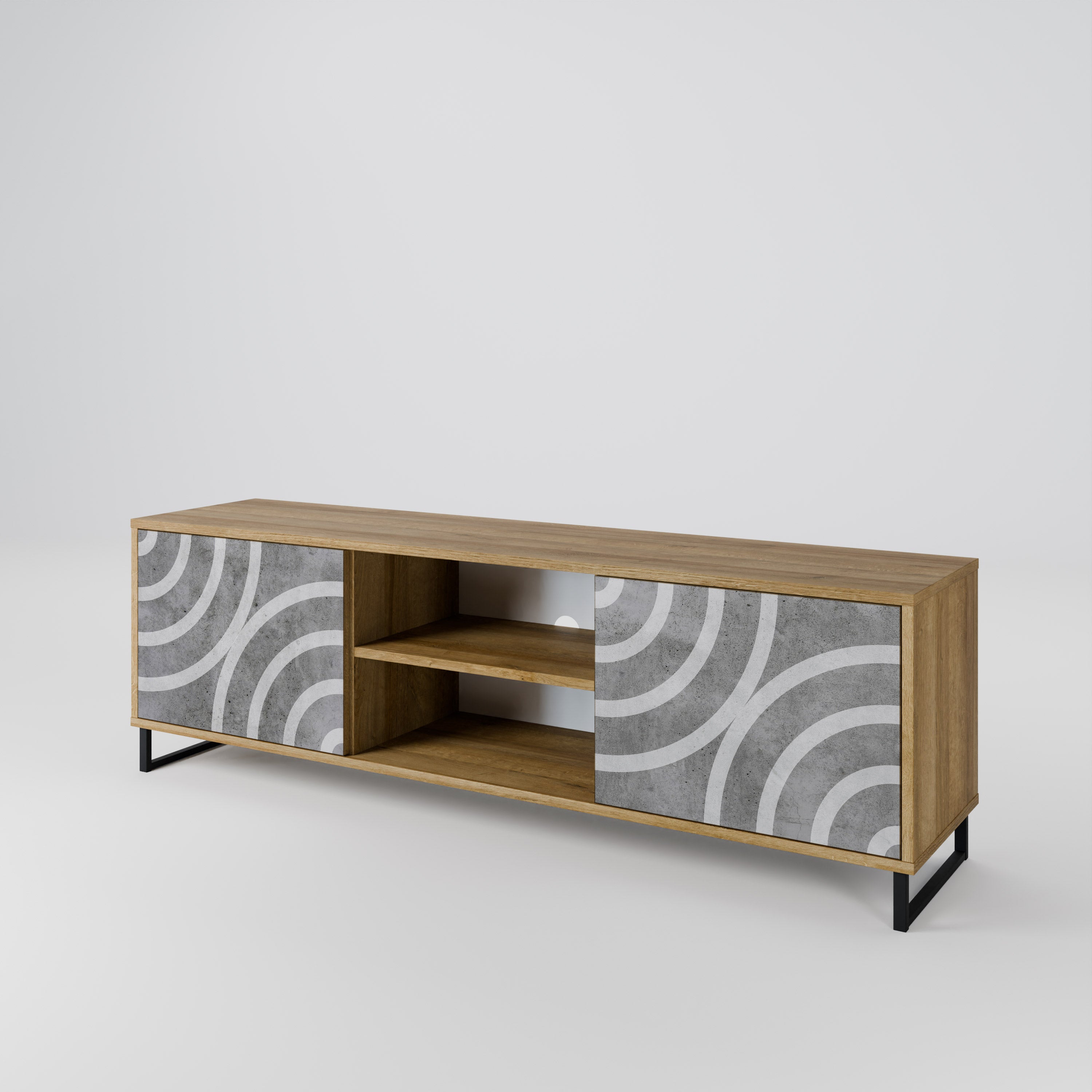 CIRCLE CONCRETE 2-Door TV Cabinet
