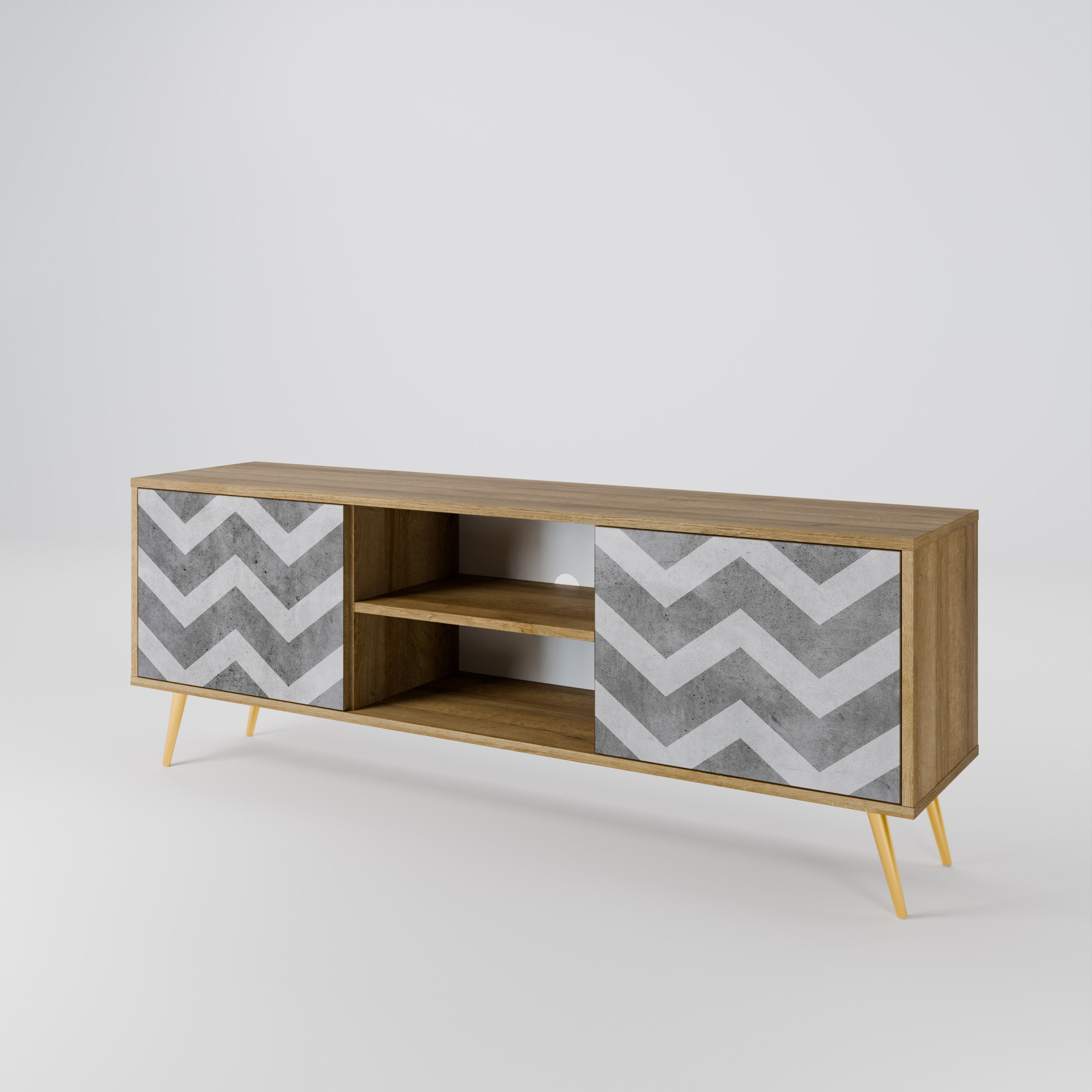 TOUGH ZIG ZAG 2-Door TV Cabinet