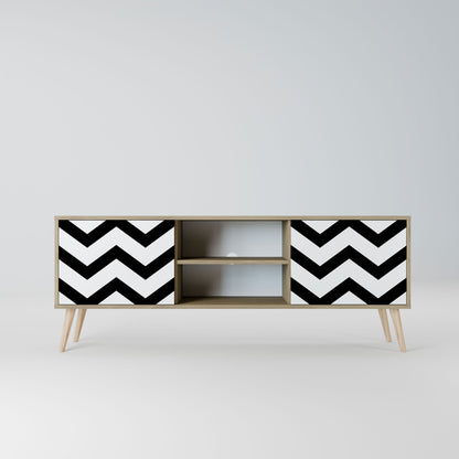 Mobile TV CLASSIC ZIG ZAG a 2 ante in effetto rovere