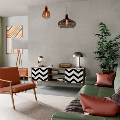 Mobile TV CLASSIC ZIG ZAG a 2 ante in effetto rovere