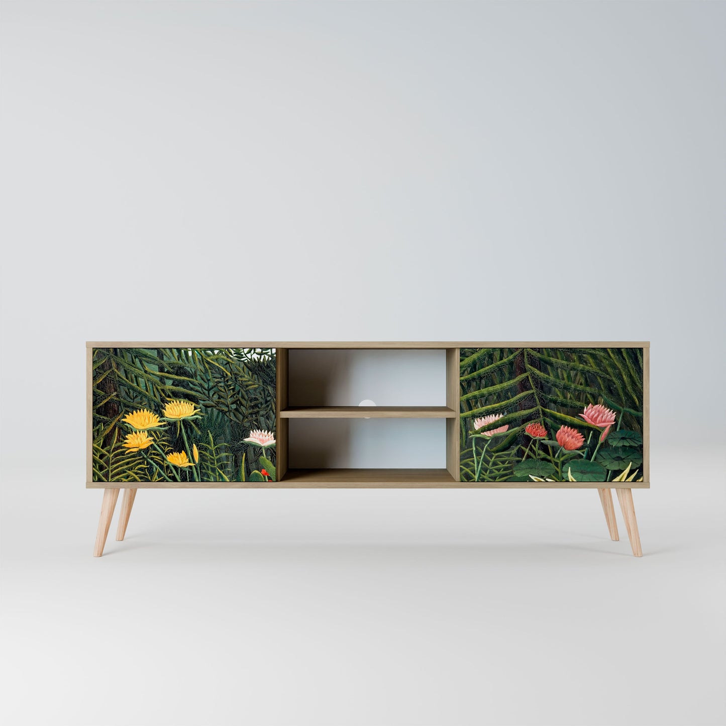 VIRGIN FOREST WITH SUNSET 2-Door TV Stand in Oak Effect