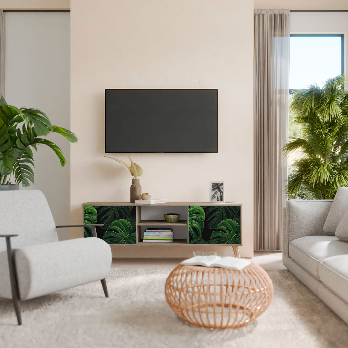 INFINITE MONSTERA Móvel de TV de 2 Portas