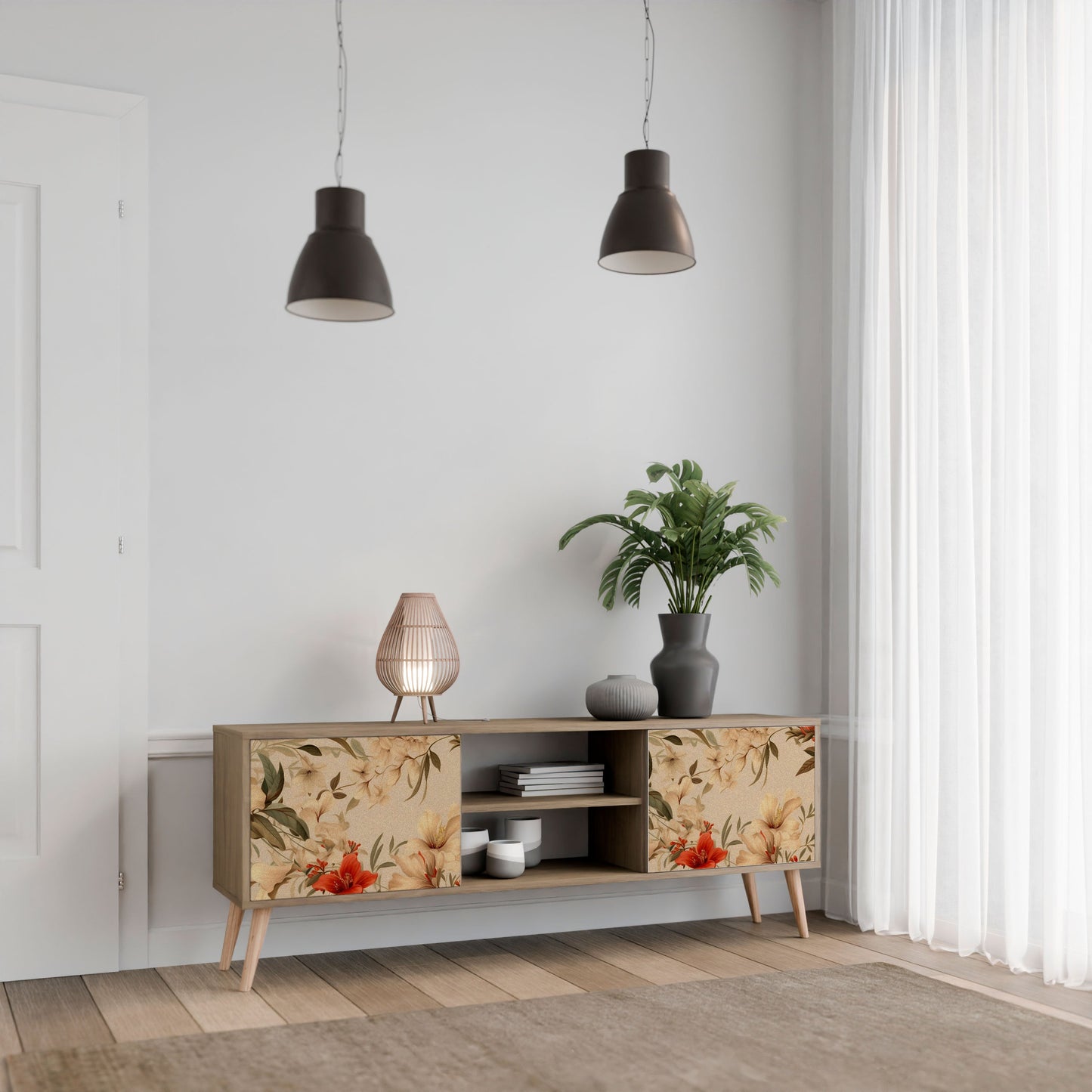 Mobile TV BLOOMING HARMONY a 2 ante in effetto rovere