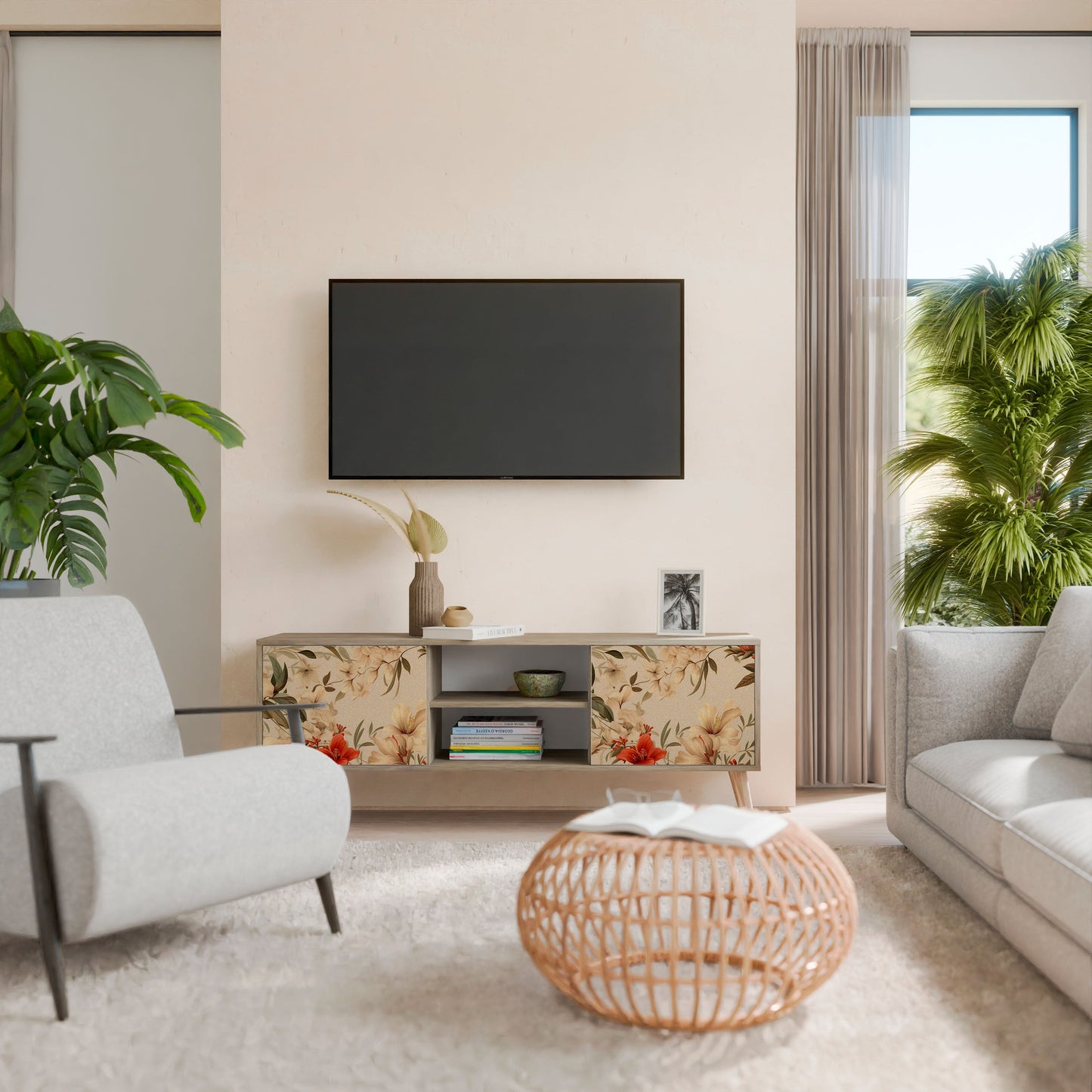 Mobile TV BLOOMING HARMONY a 2 ante in effetto rovere