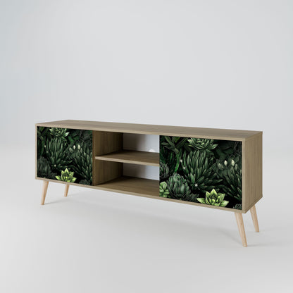 SUCCULENT JUNGLE 2-Door TV Stand in Oak Effect