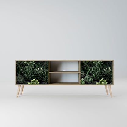 SUCCULENT JUNGLE 2-Door TV Stand in Oak Effect