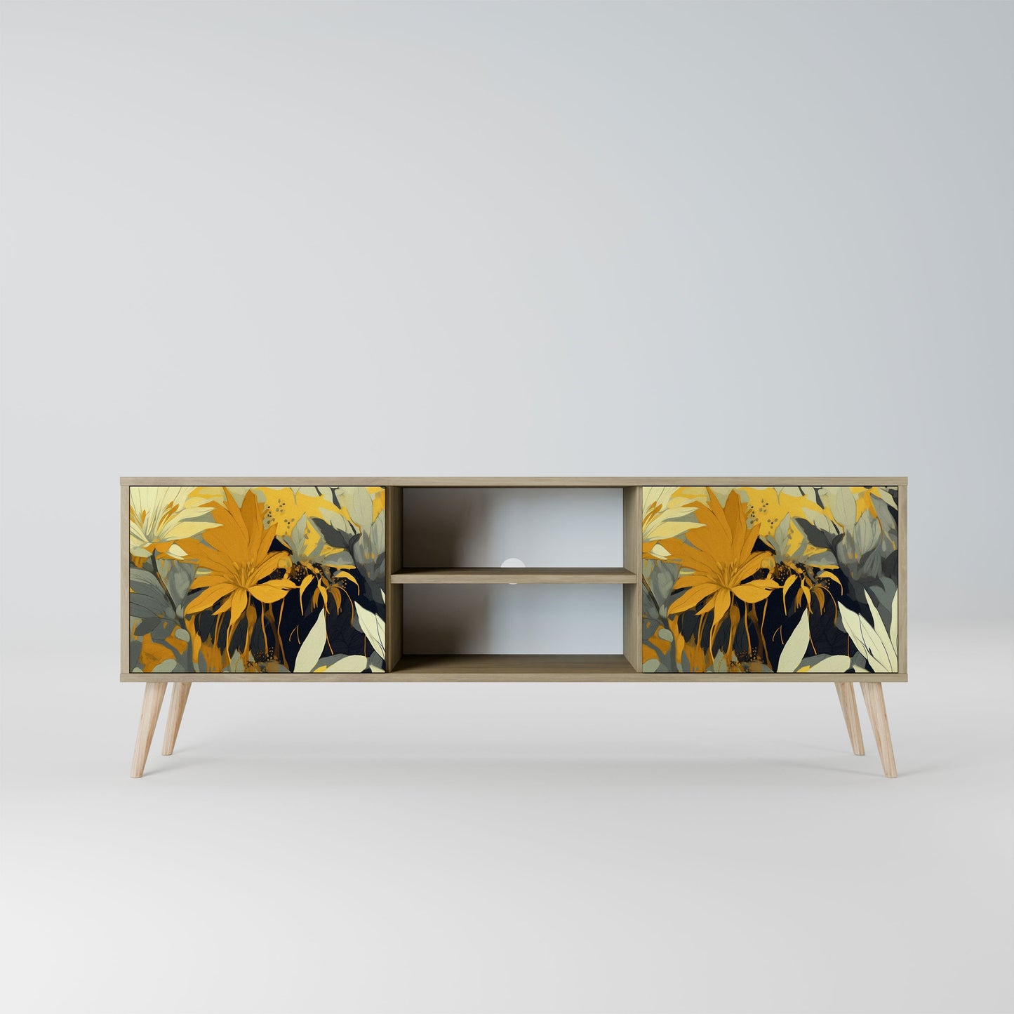 SUNKISSED LILY 2-Door TV Stand in Oak Effect