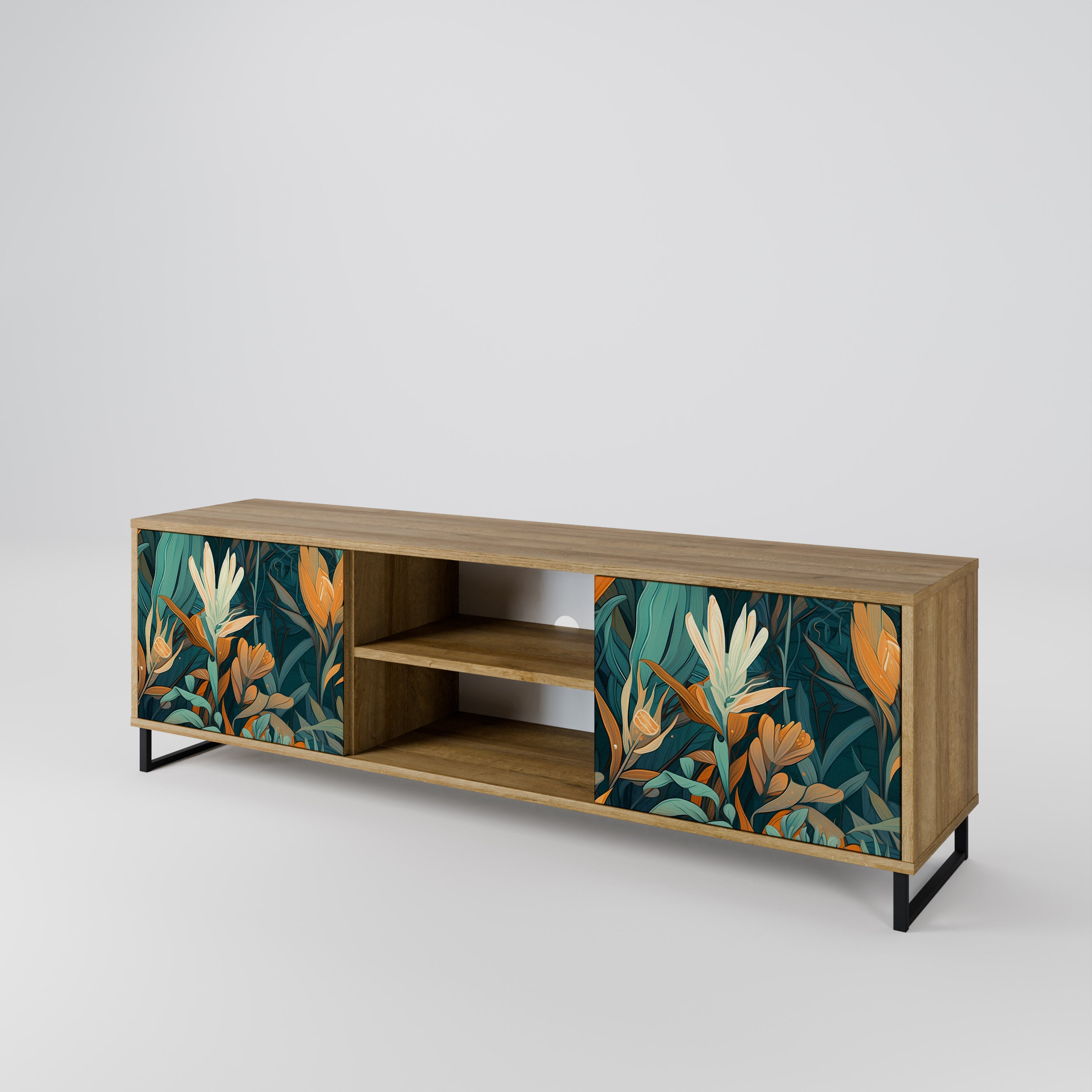 FLORAL SERENITY 2-Door TV Cabinet