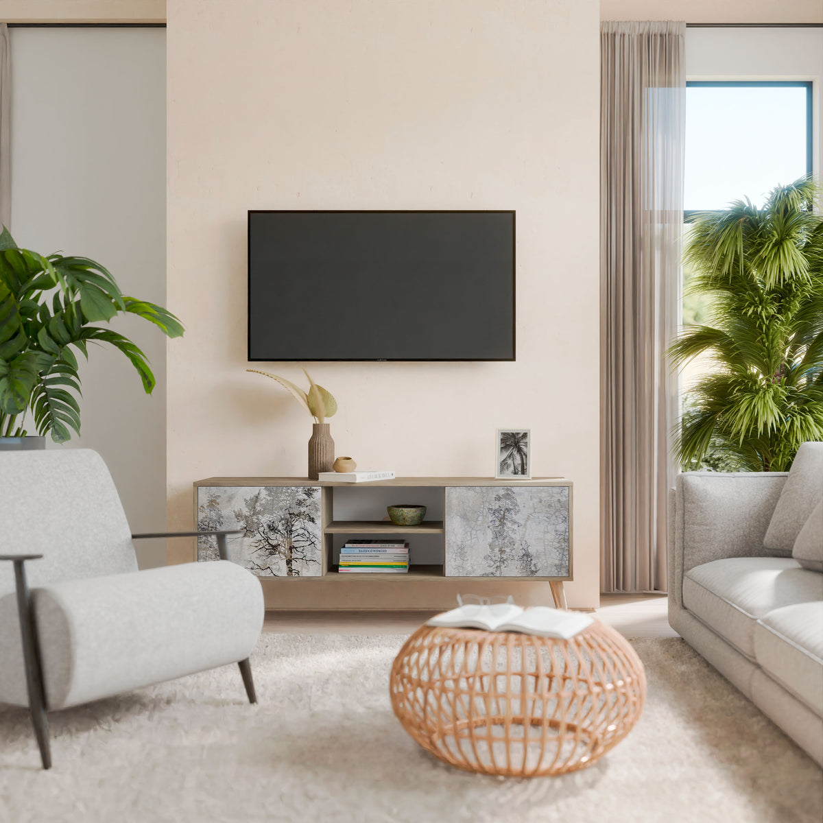 FADE IN THE TREES 2-Door TV Cabinet