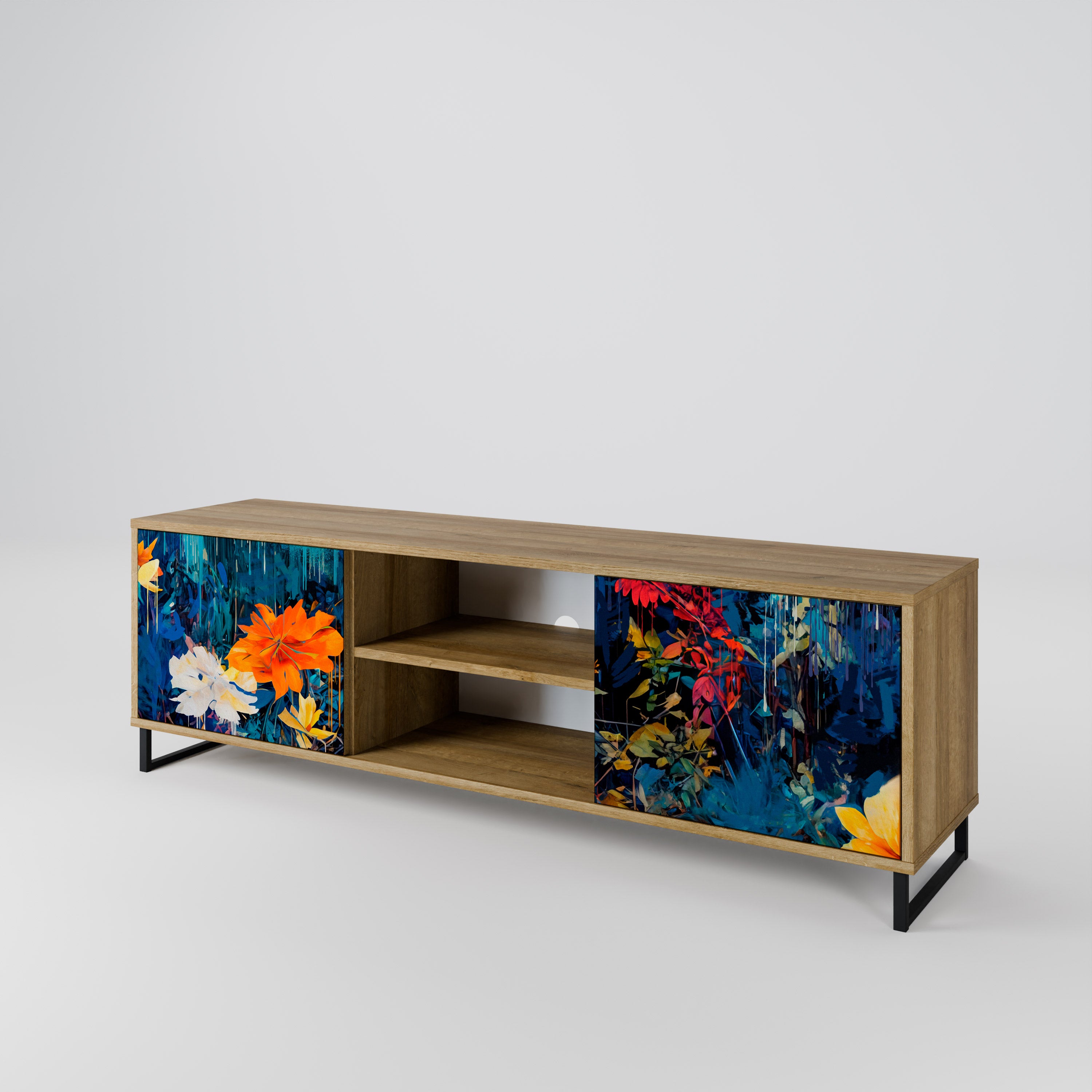 MIDNIGHT BLOSSOM 2-Door TV Cabinet