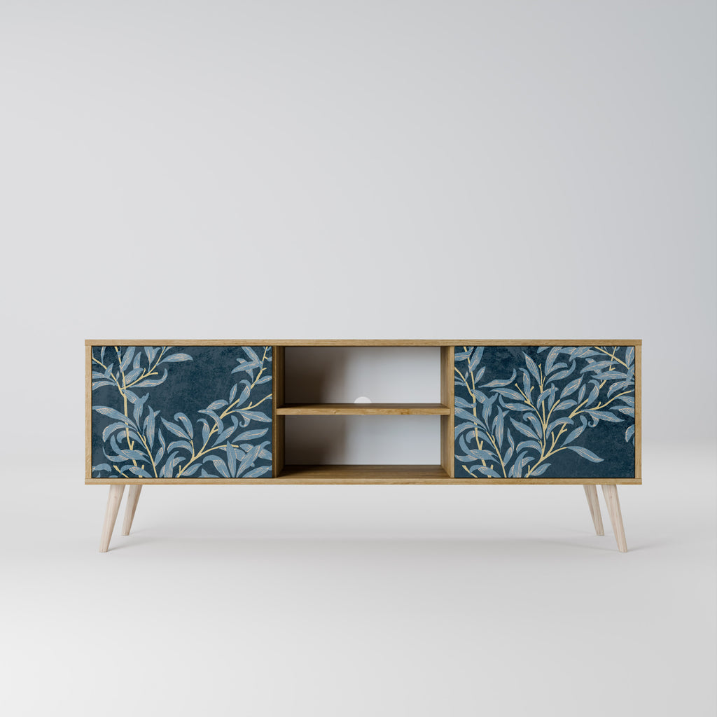 BLUE LEAVES Mueble de TV de 2 Puertas