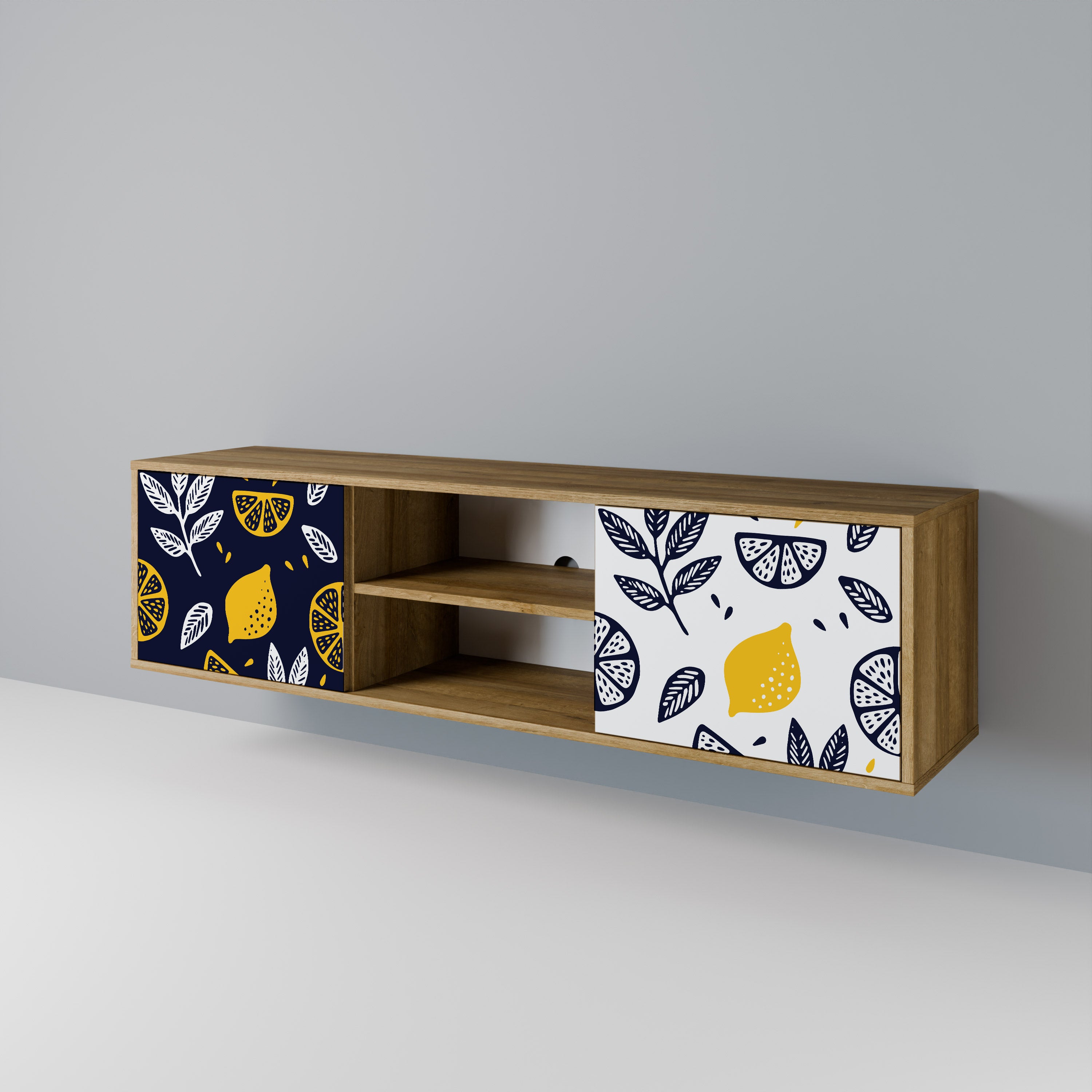 CITRUS BLACK AND WHITE Έπιπλο τηλεόρασης 2-θυρών