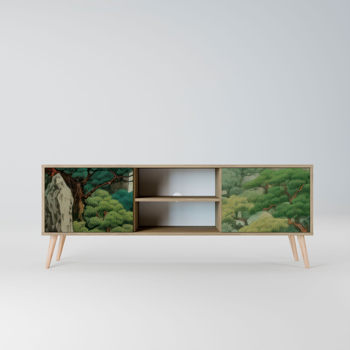 VERDURE ABYSS 2-Door TV Stand in Oak Effect