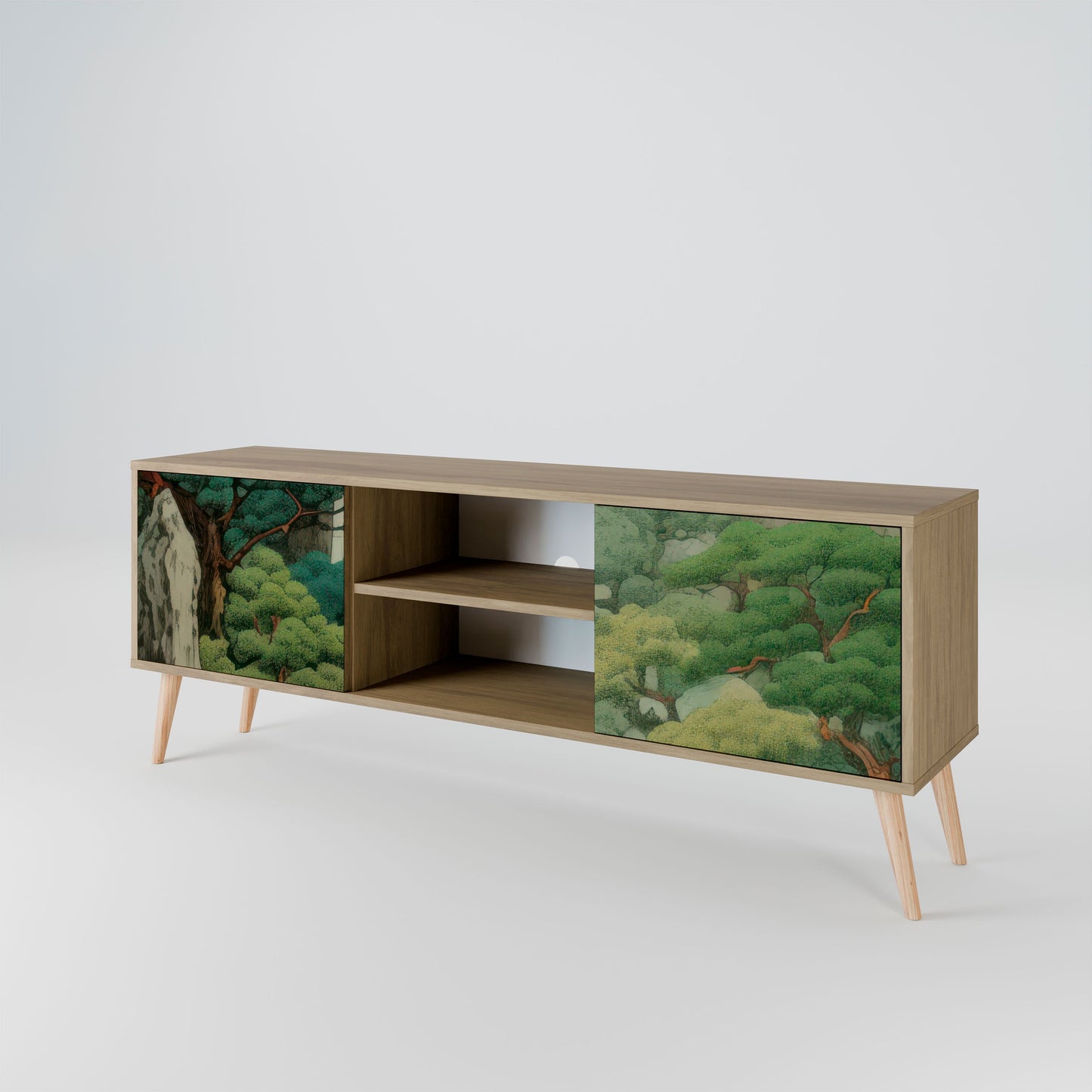 VERDURE ABYSS 2-Door TV Stand in Oak Effect