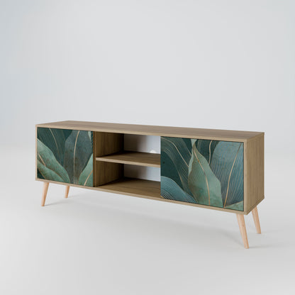 ROYAL GREEN 2-Door TV Stand in Oak Effect