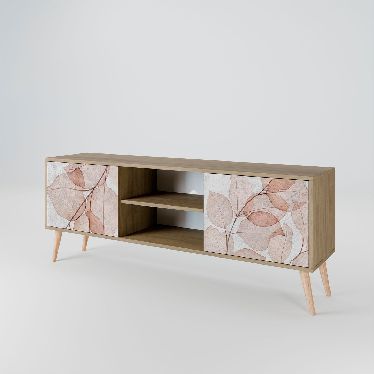 AUTUMN FRAGILITY 2-Door TV Stand in Oak Effect