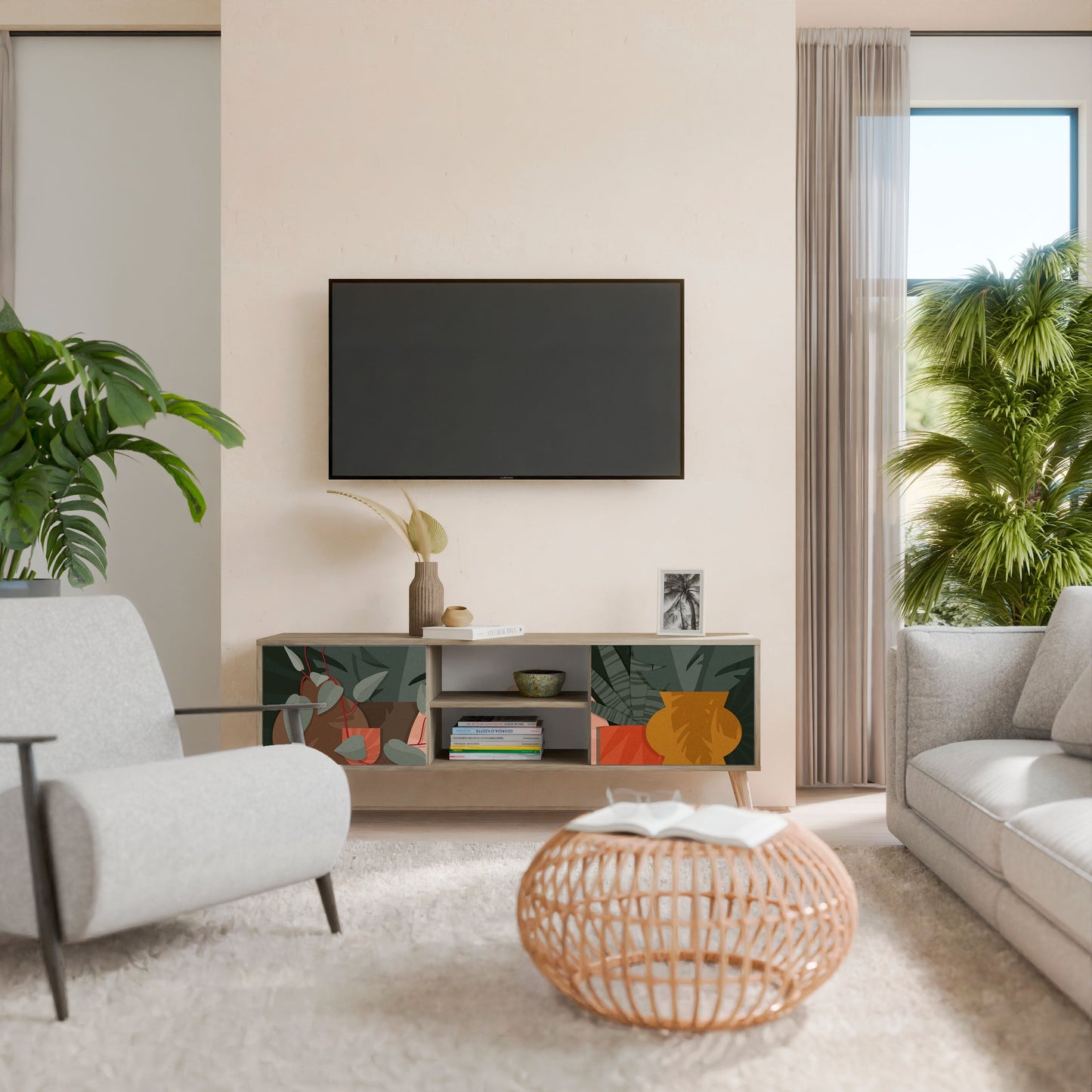 Mobile TV 2 ante TROPICAL COMPOSITION in effetto rovere