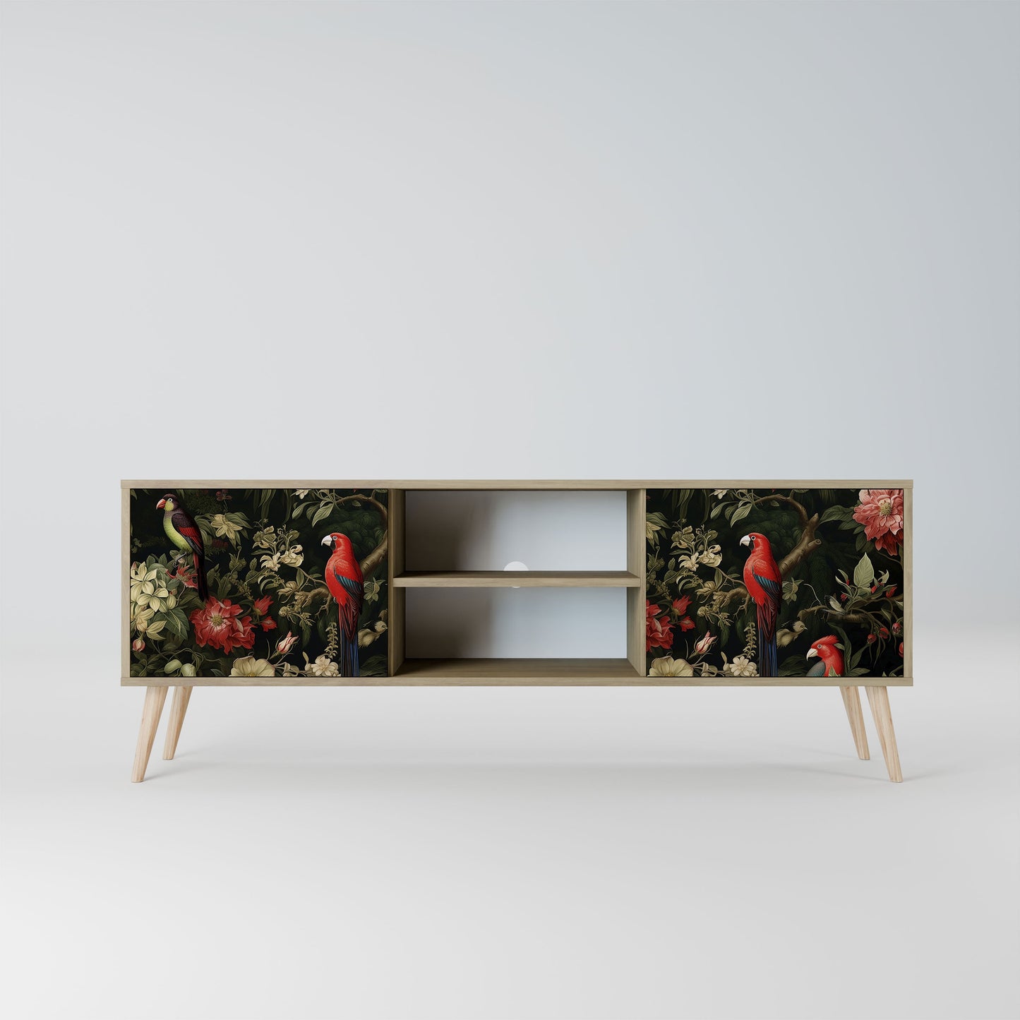 AVIAN GREENERY 2-Door TV Stand in Oak Effect