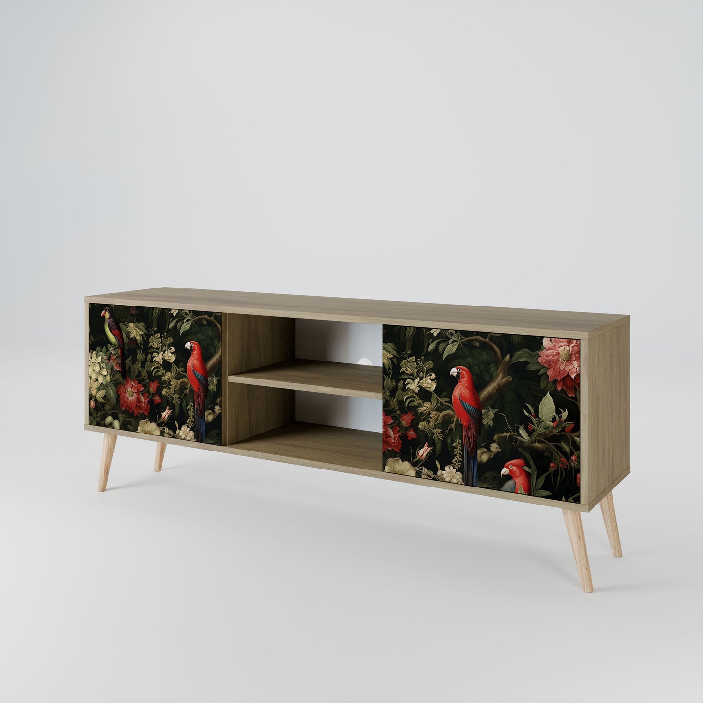 AVIAN GREENERY 2-Door TV Stand in Oak Effect