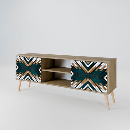 ARTISTIC GEOMETRY 2-Door TV Stand in Oak Effect