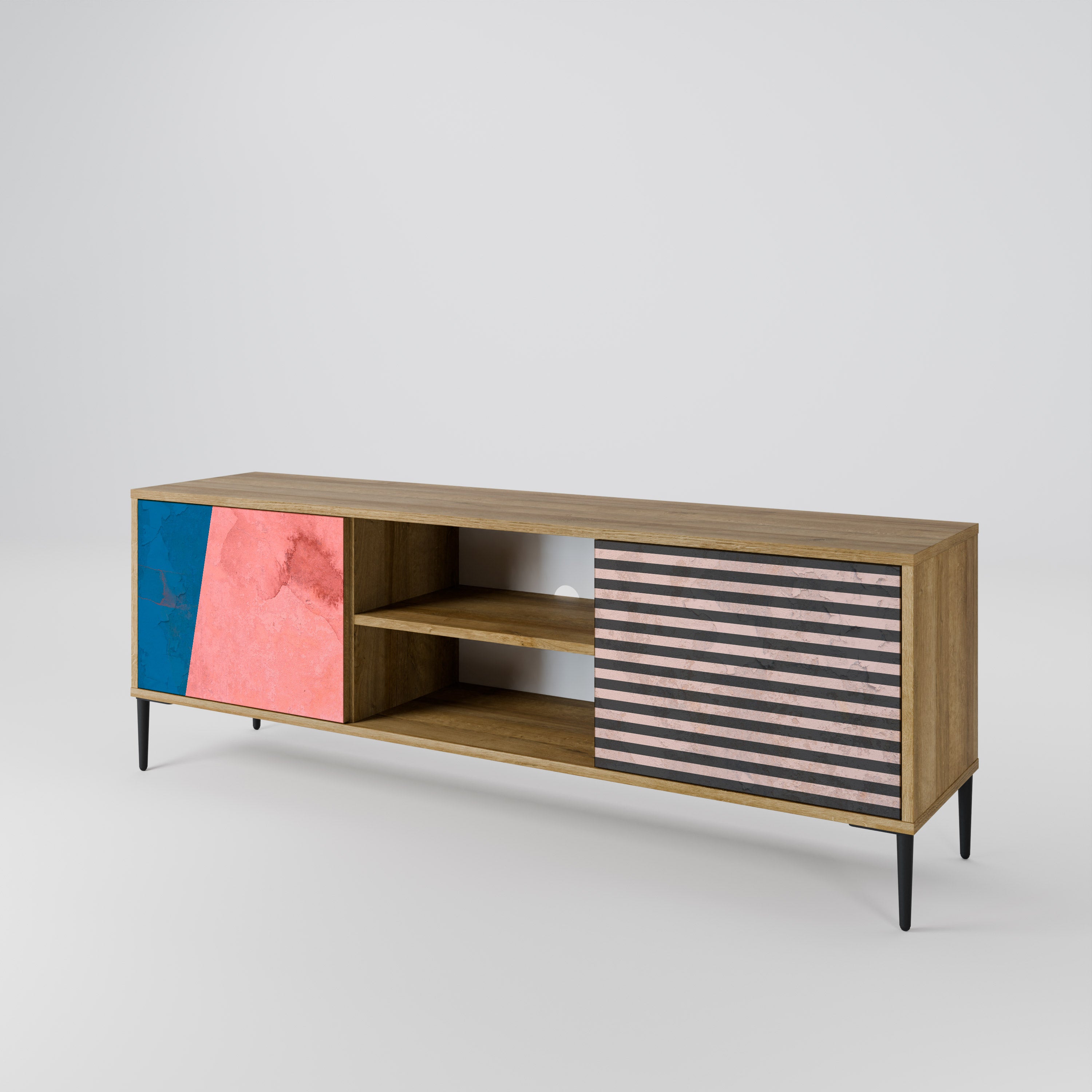 GLAMOROUS STRIPE 2-Door TV Cabinet