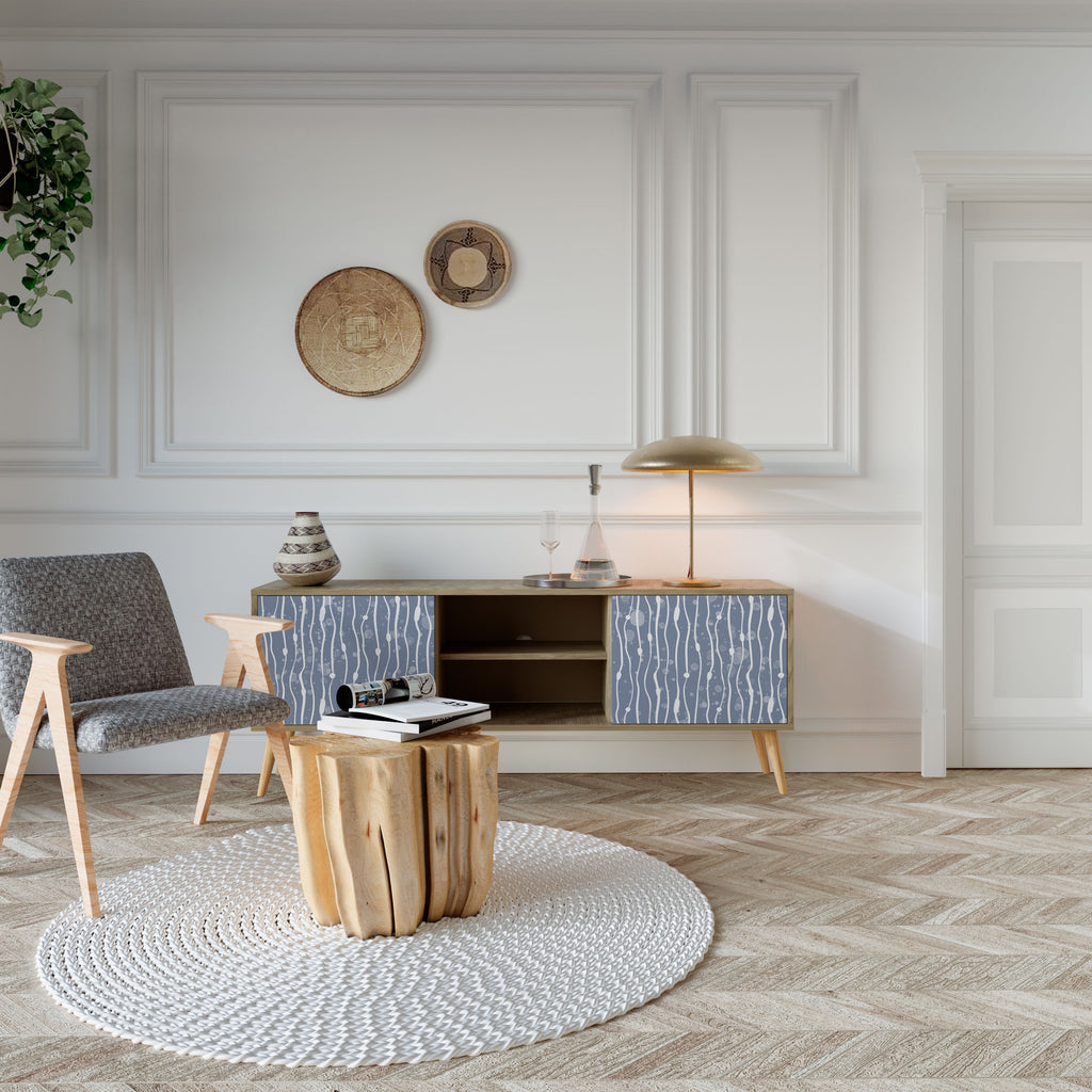 GRAPHITE RAIN TV-bänk med två dörrar