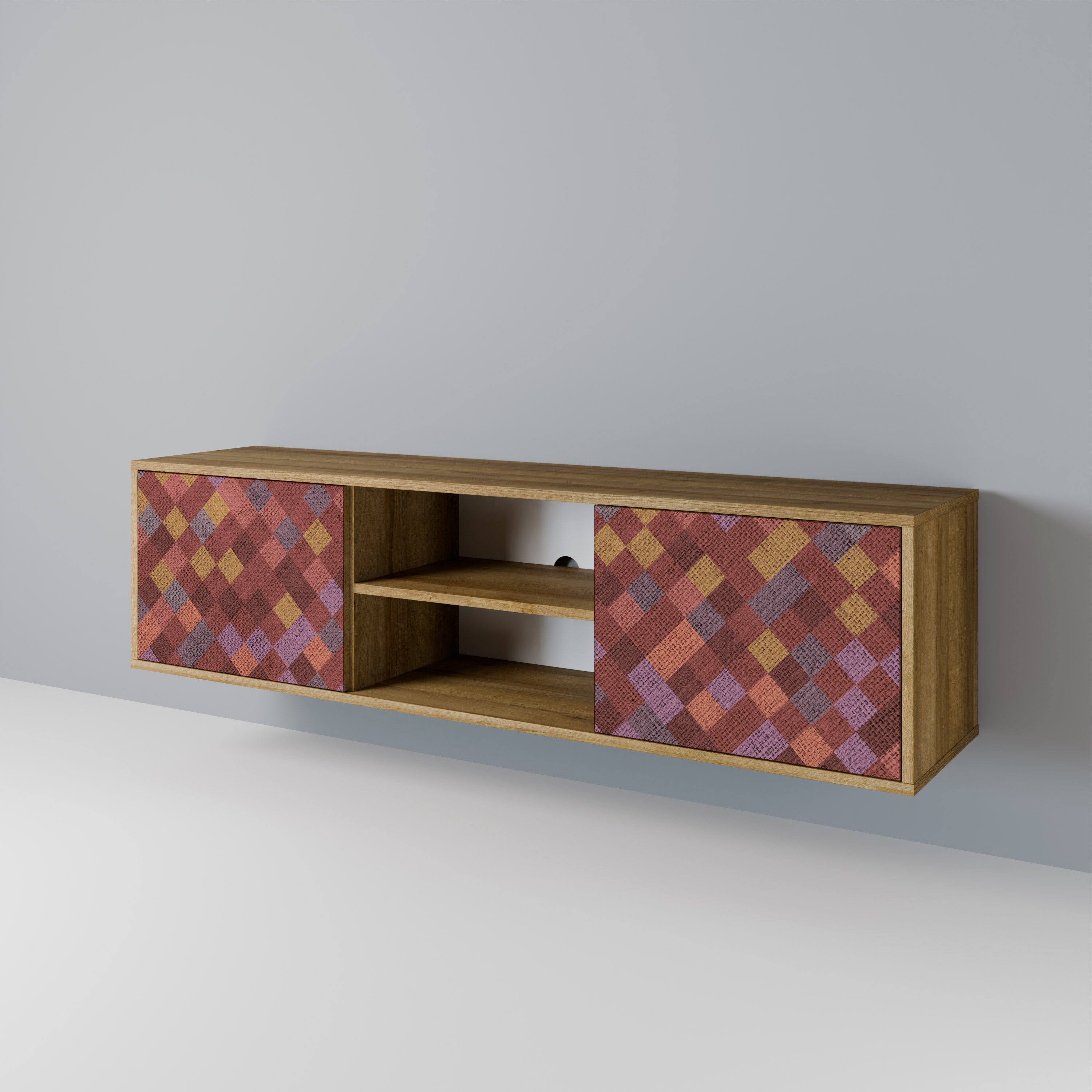 PAINTED SQUARES 2-Door TV Cabinet