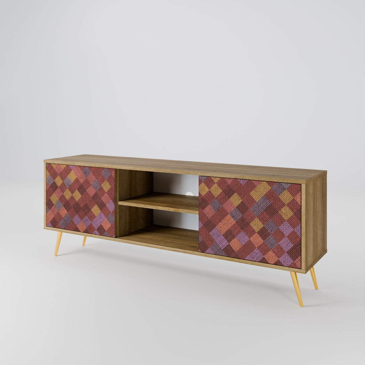 PAINTED SQUARES 2-Door TV Cabinet