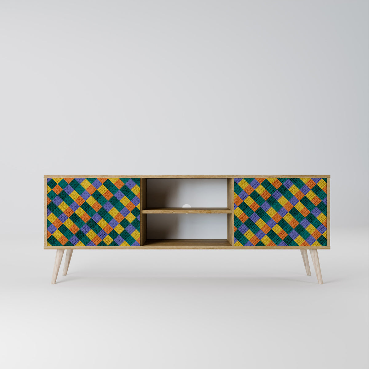 PAINTED SQUARES MIX 2-Door TV Cabinet