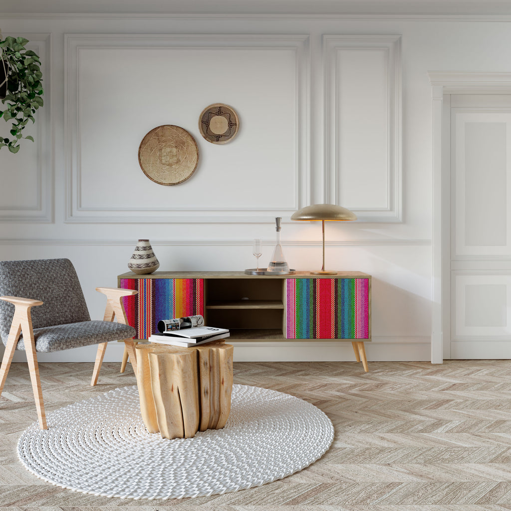 ETHNIC MEXICAN Mueble de TV de 2 Puertas