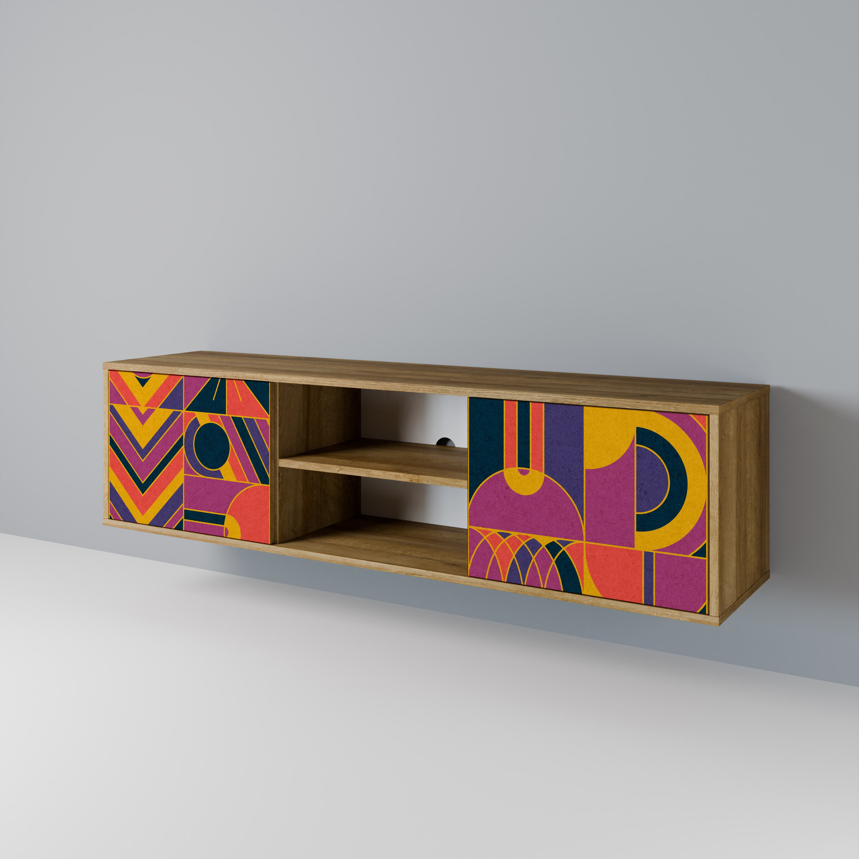 ELECTRIC PATTERNS 2-Door TV Cabinet