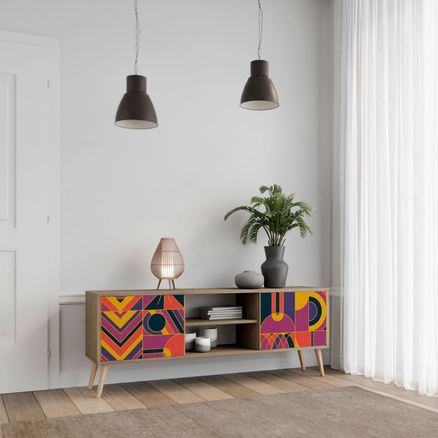 Mobile TV ELECTRIC PATTERNS a 2 ante in effetto rovere