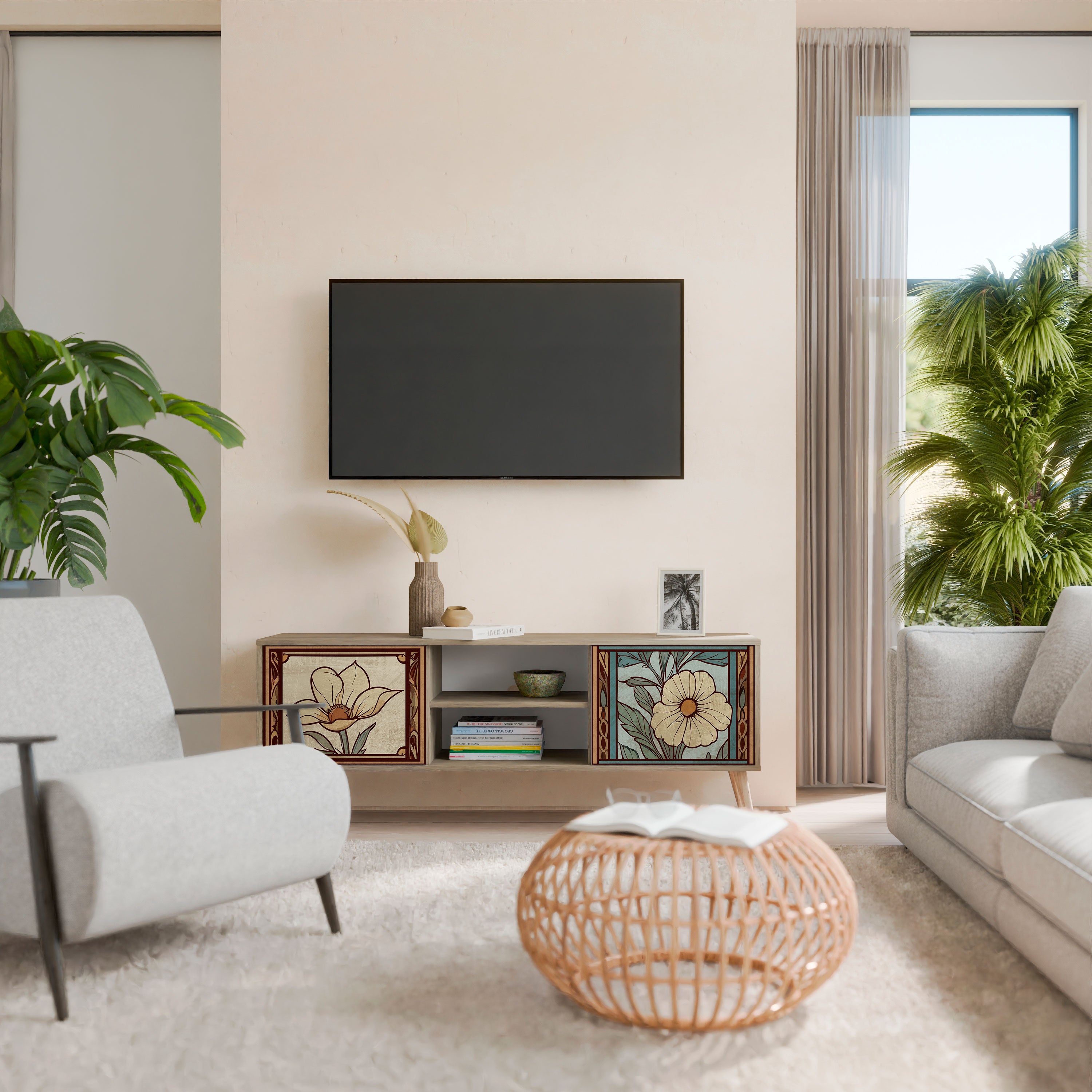 TIMELESS FLORA Mueble de TV de 2 Puertas