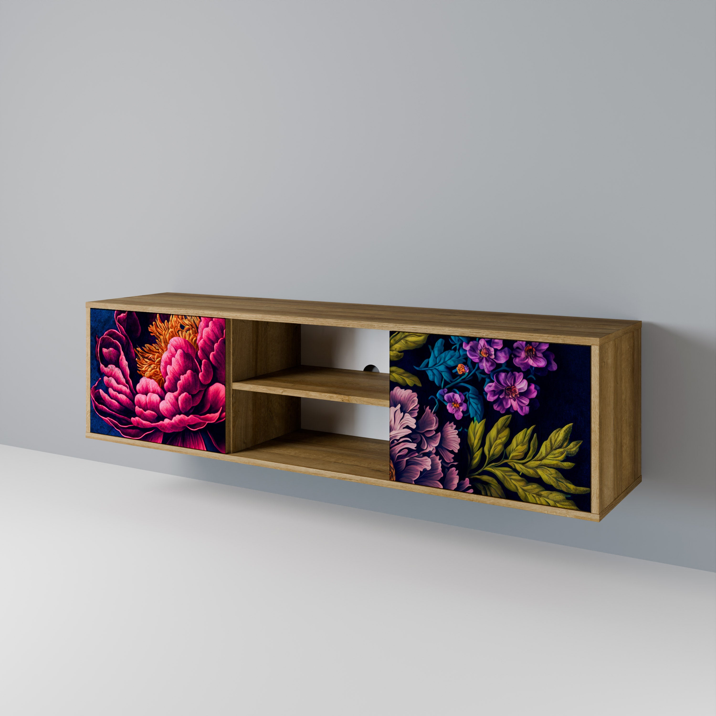 BLOOMING ELEGANCE Mueble de TV de 2 Puertas