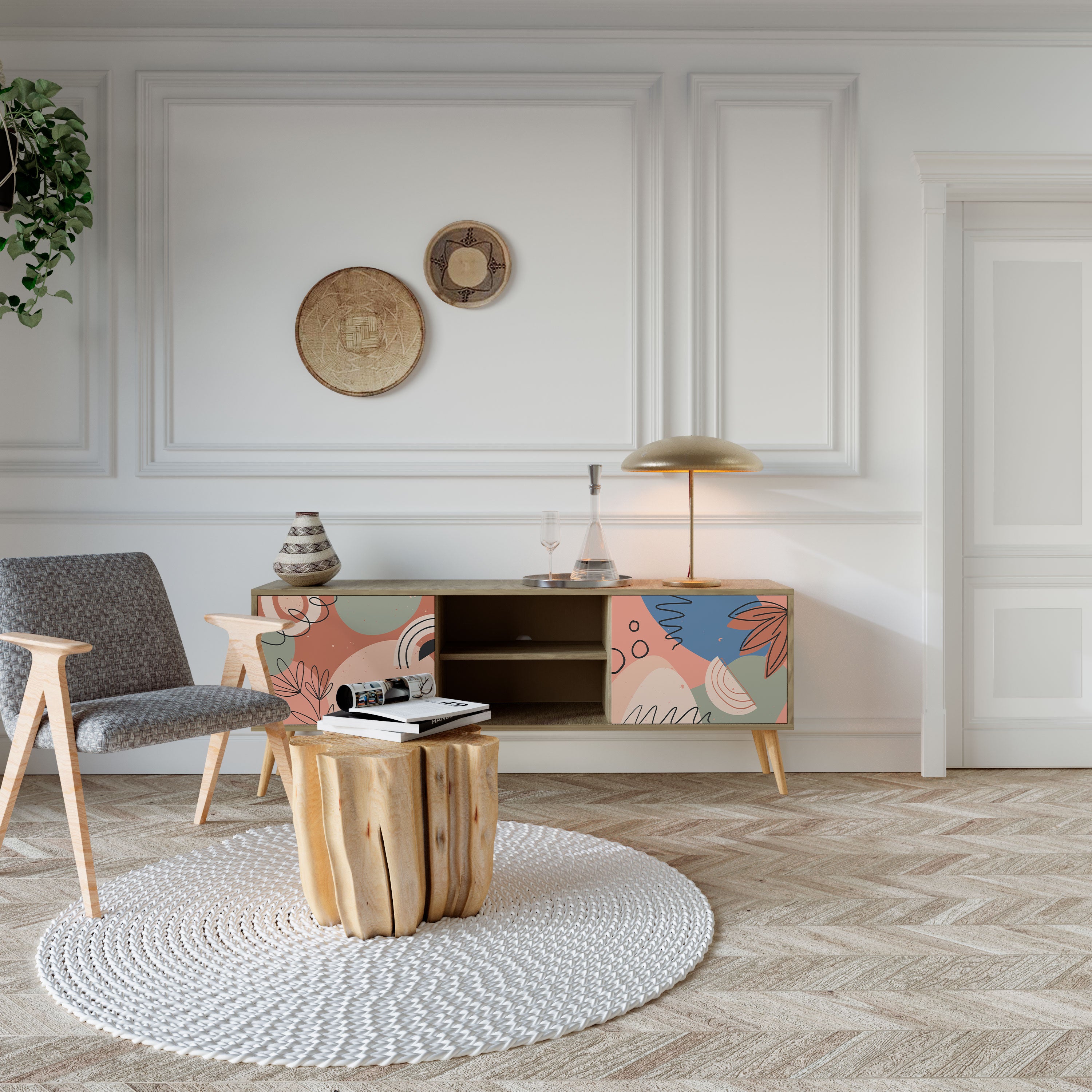 PASTEL DESTINY Mueble de TV de 2 Puertas