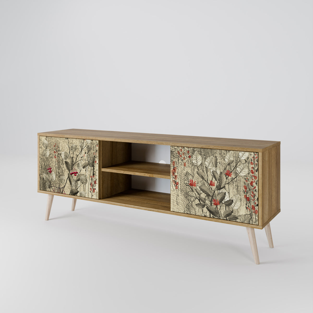 HERBAL GRACE Mueble de TV de 2 Puertas