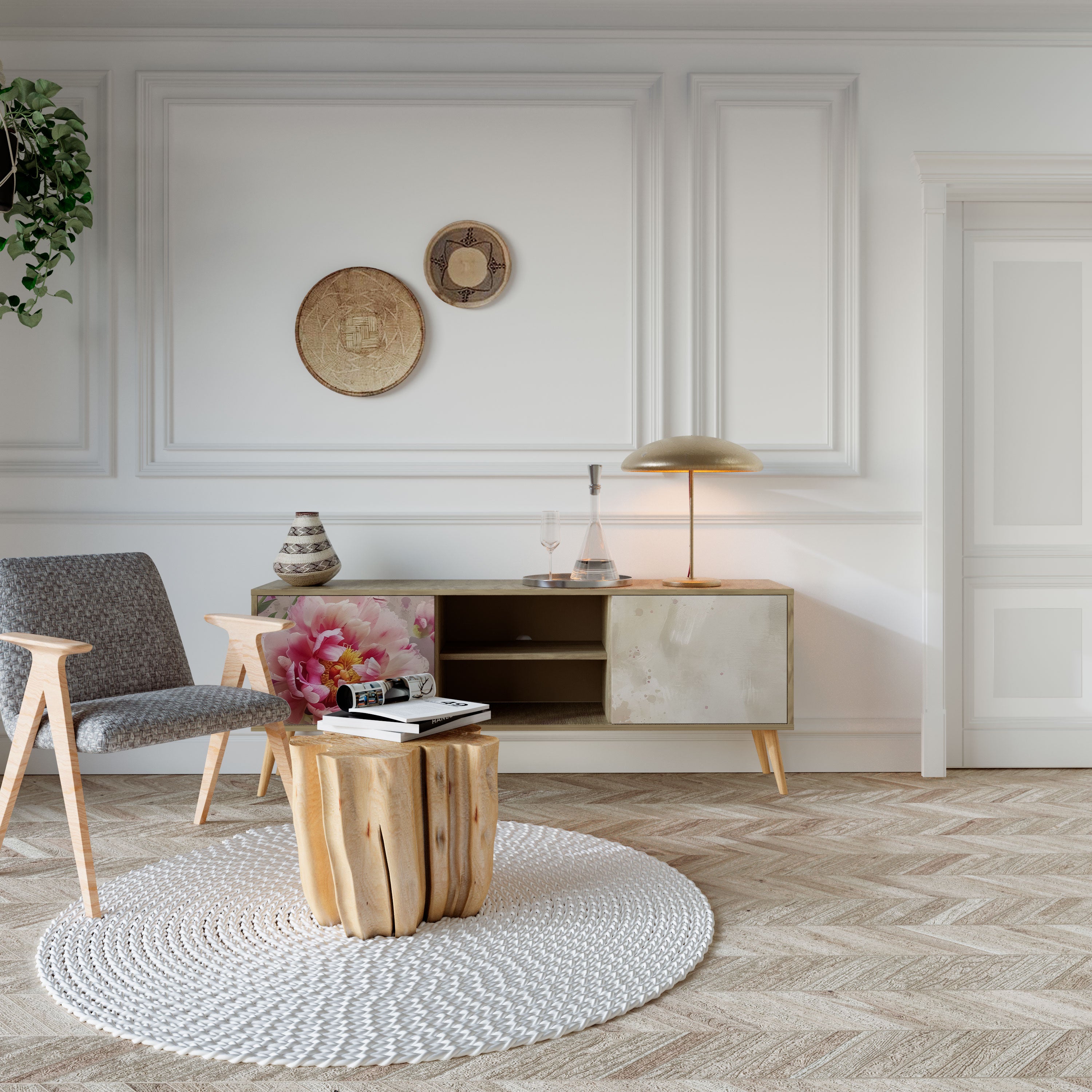 PEONY WHISPER Mueble de TV de 2 Puertas