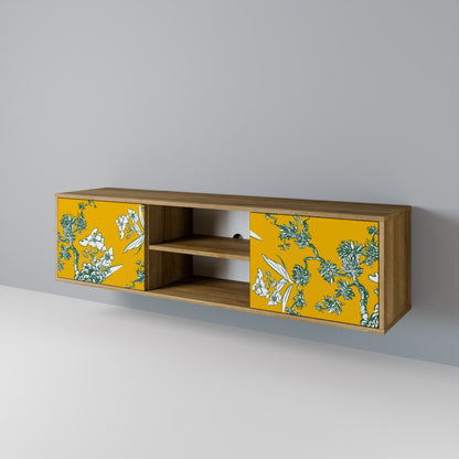 YELLOW CHINOISERIE TV-bänk med två dörrar