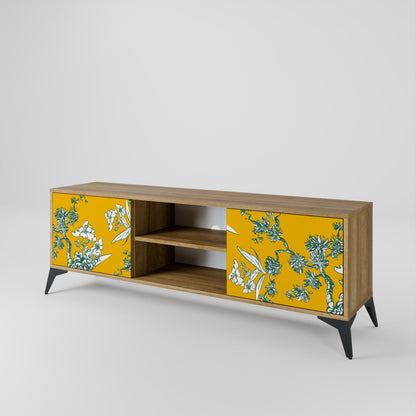 YELLOW CHINOISERIE TV-bänk med två dörrar