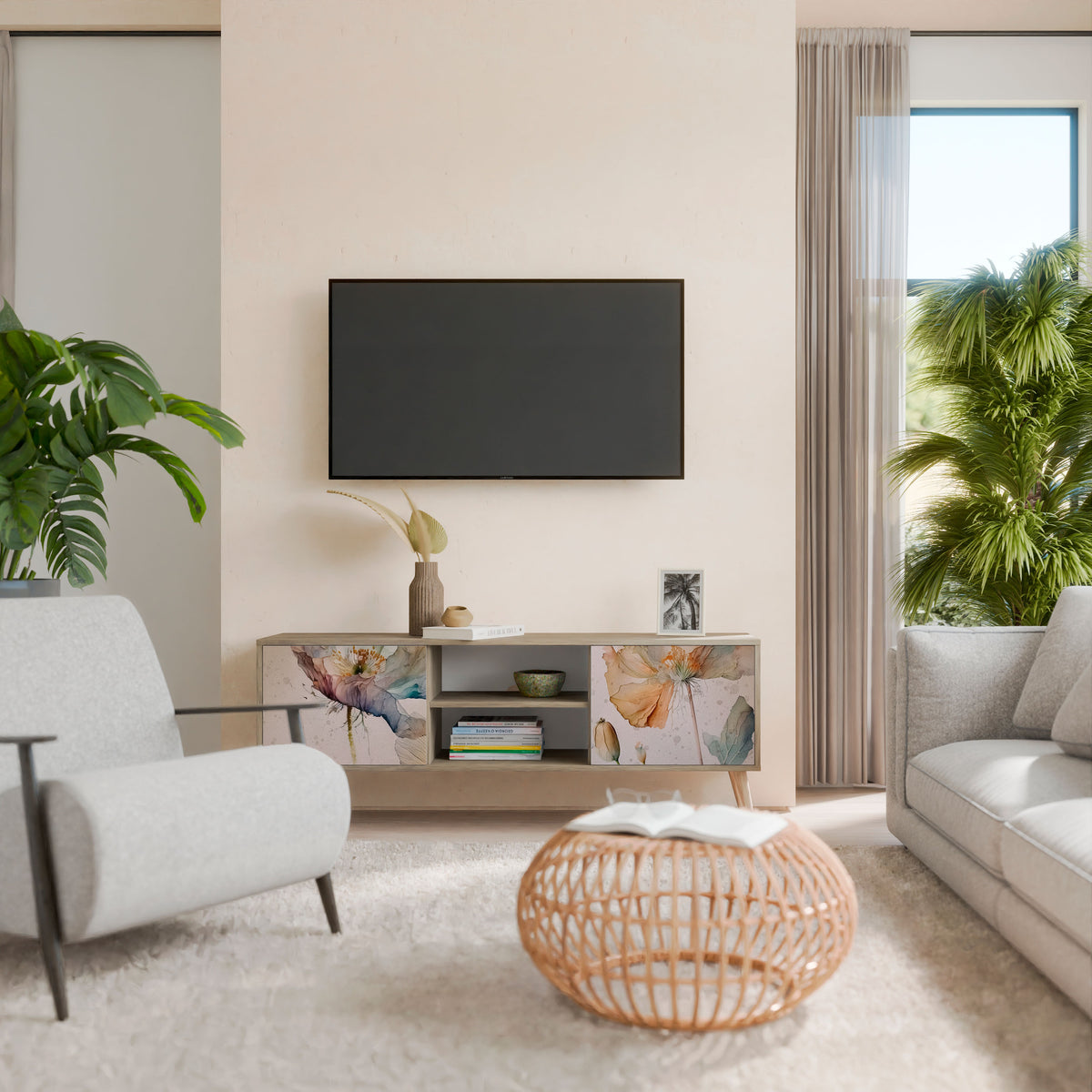 SOFTEN POPPY 2-Door TV Cabinet