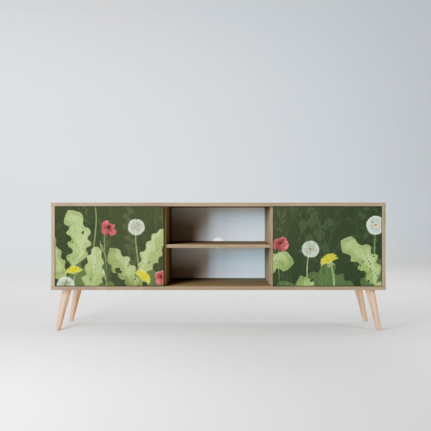 DANDELION AMUSE 2-Door TV Stand in Oak Effect