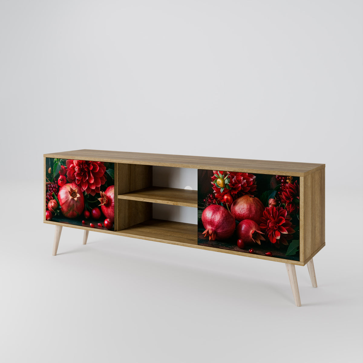 DAHLIAS AND POMEGRANATES Mueble de TV de 2 Puertas