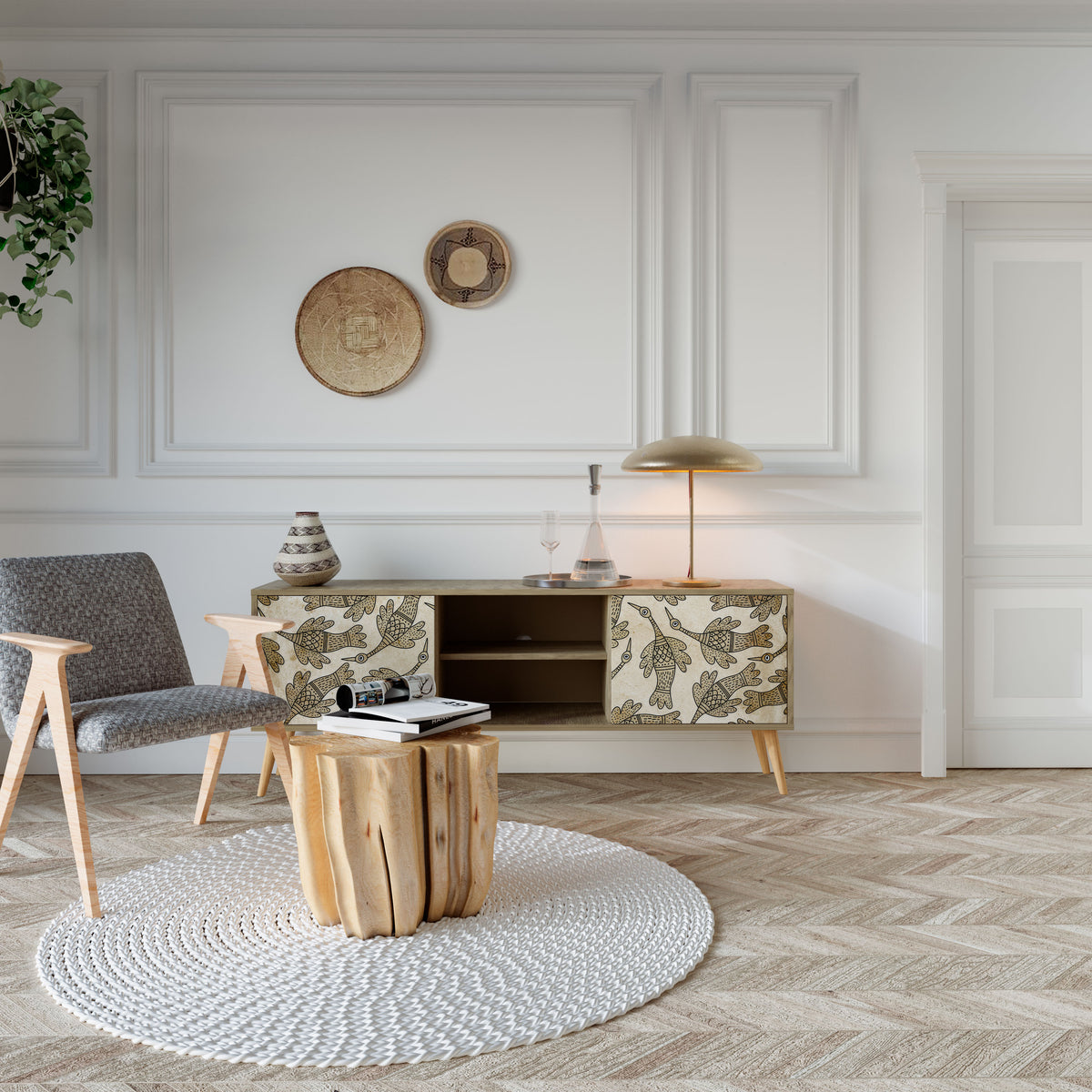 ALMONDINE SONGBIRD Mueble de TV de 2 Puertas