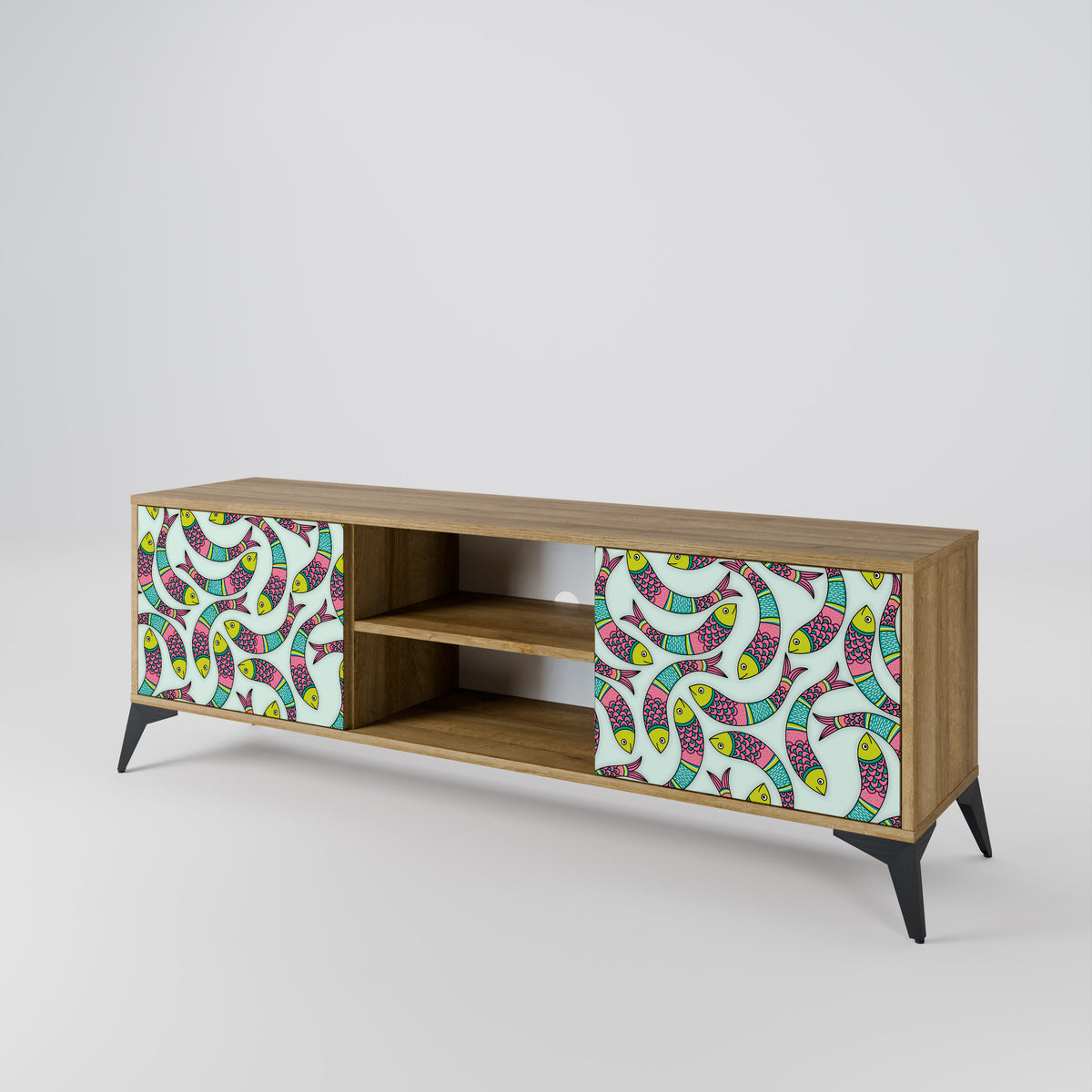 INDIAN FISH Mueble de TV de 2 Puertas