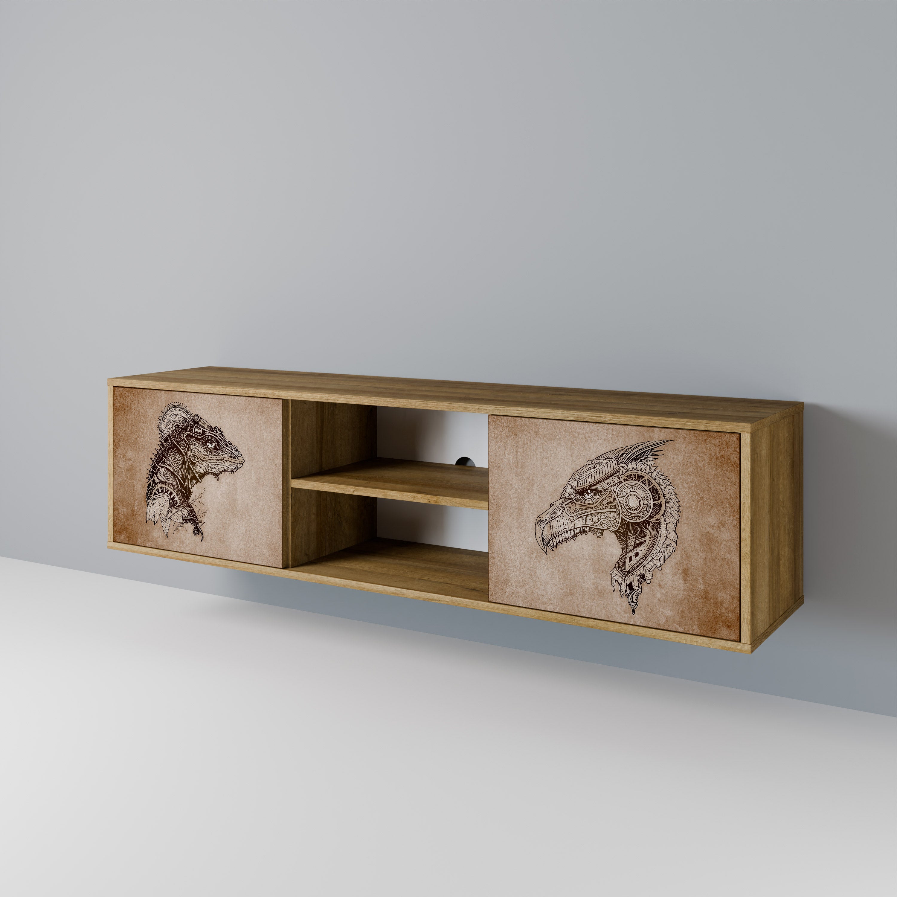 STEAMPUNK CLAN 2-Door TV Cabinet